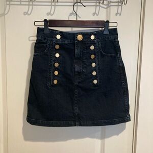 Marissa Webb Dark Denim Button-Front Mini Skirt - Size 2